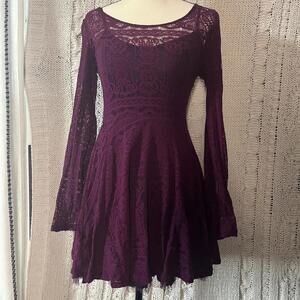 2000s Free People plum/purple lace dress
